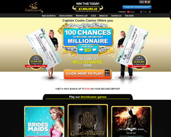 Captain Cook Casino - $500 No Deposit Bonus